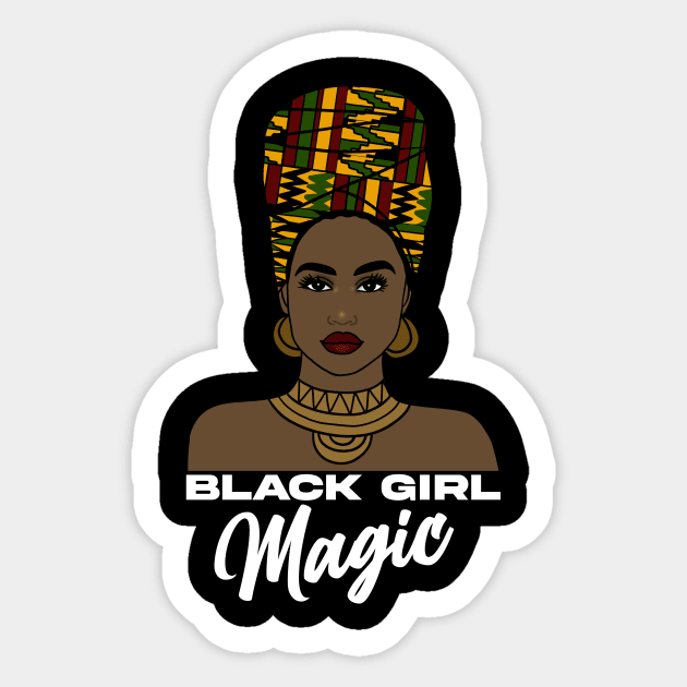 Black Girl Magic Black Queen Black History Month Gift Sticker by JackLord Designs 